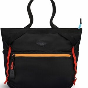 Sherpani Black Backpack with Orange and Red Details